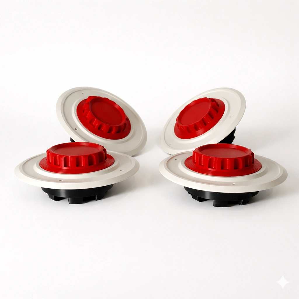 3D tištěný model krytek na kola auta z ABS