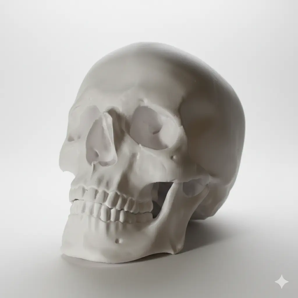 3D tištěný model lidské lebky z PETG