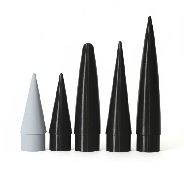 3D tištěné hlavice na modely raket z ASA